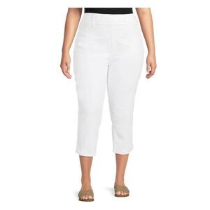 Terra &‎ Sky Women  4X Pull on White Spanx High Rise Capri Jeggings White Night